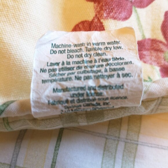 Waverly Second Spring Queen Duvet Cover Pale Yellow Floral Botanical Green Check - Picture 10 of 13